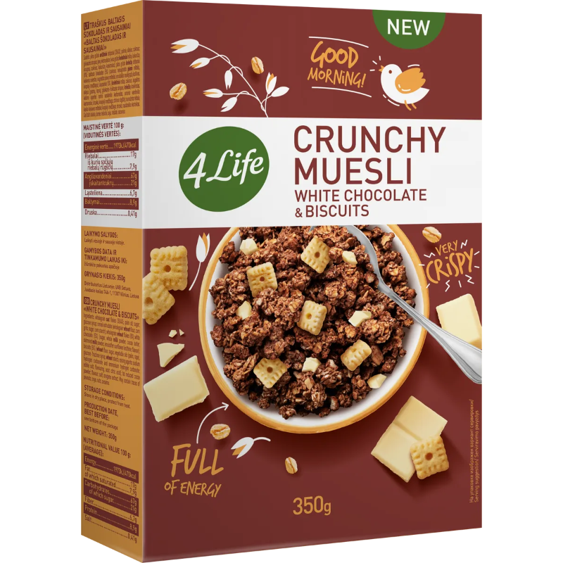 

Мюсли 4 Life с белым шоколадом и печеньем 350 г