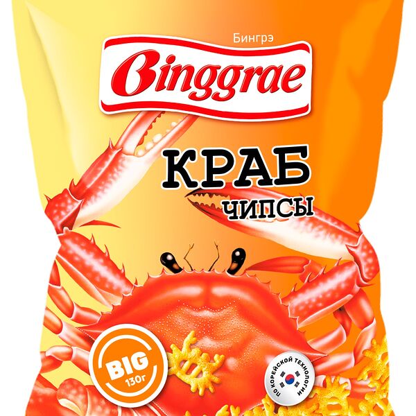 Чипсы Binggrae со вкусом краба 130 г