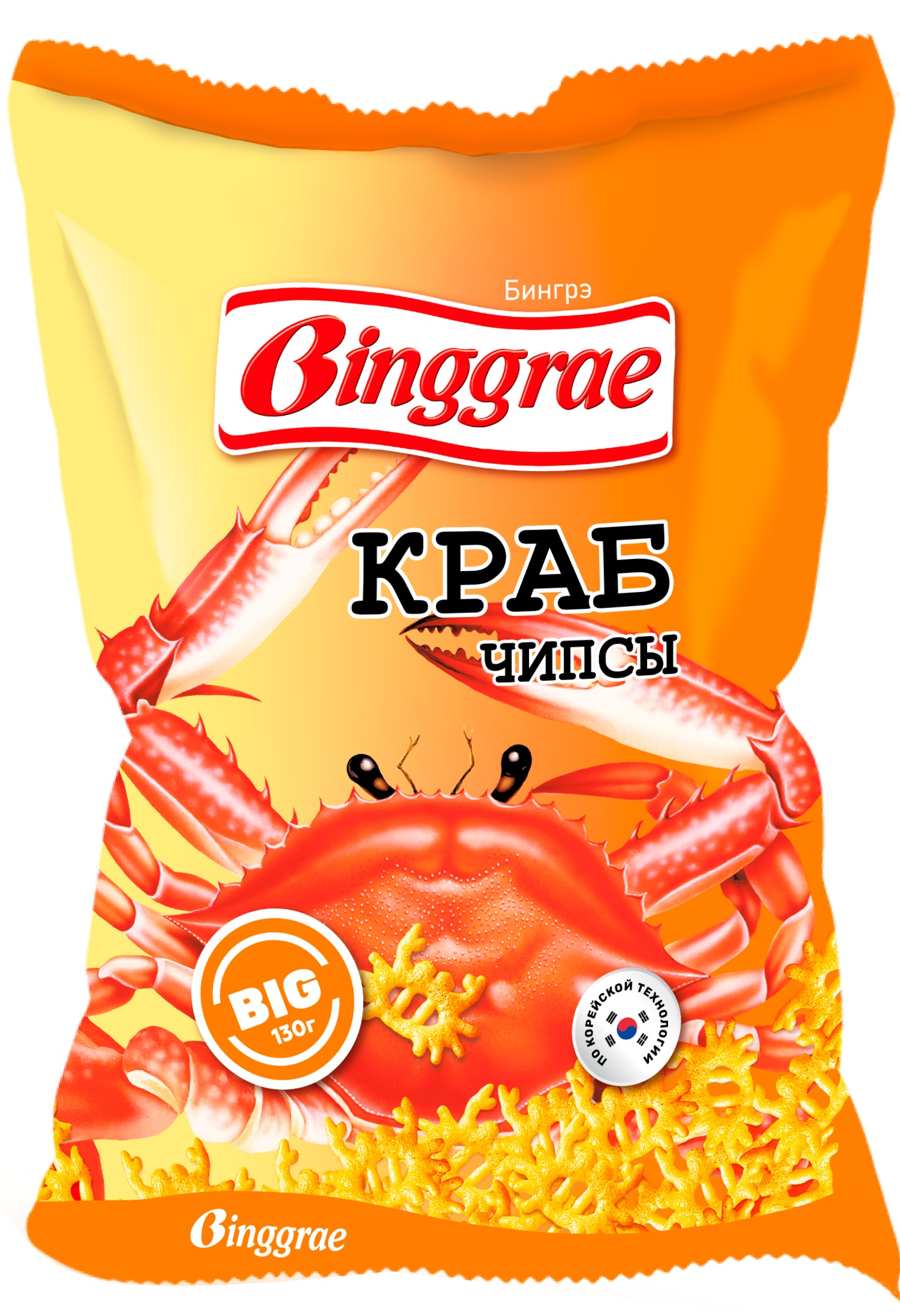 

Чипсы Binggrae с крабом 130 г