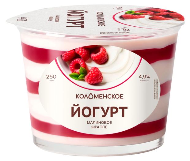

Йогурт Коломенское Малиновое фраппе 4.9% 250 г