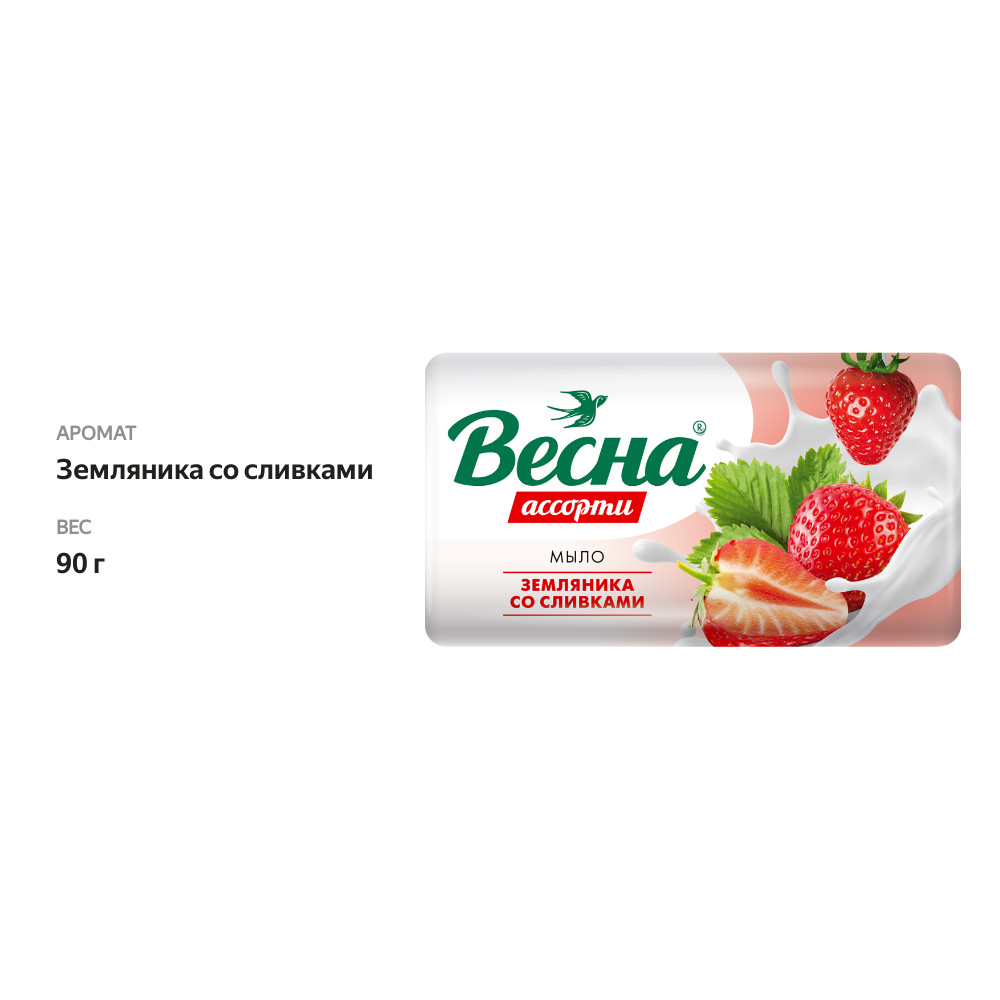 

Крем-мыло Весна земляника со сливками 90 г