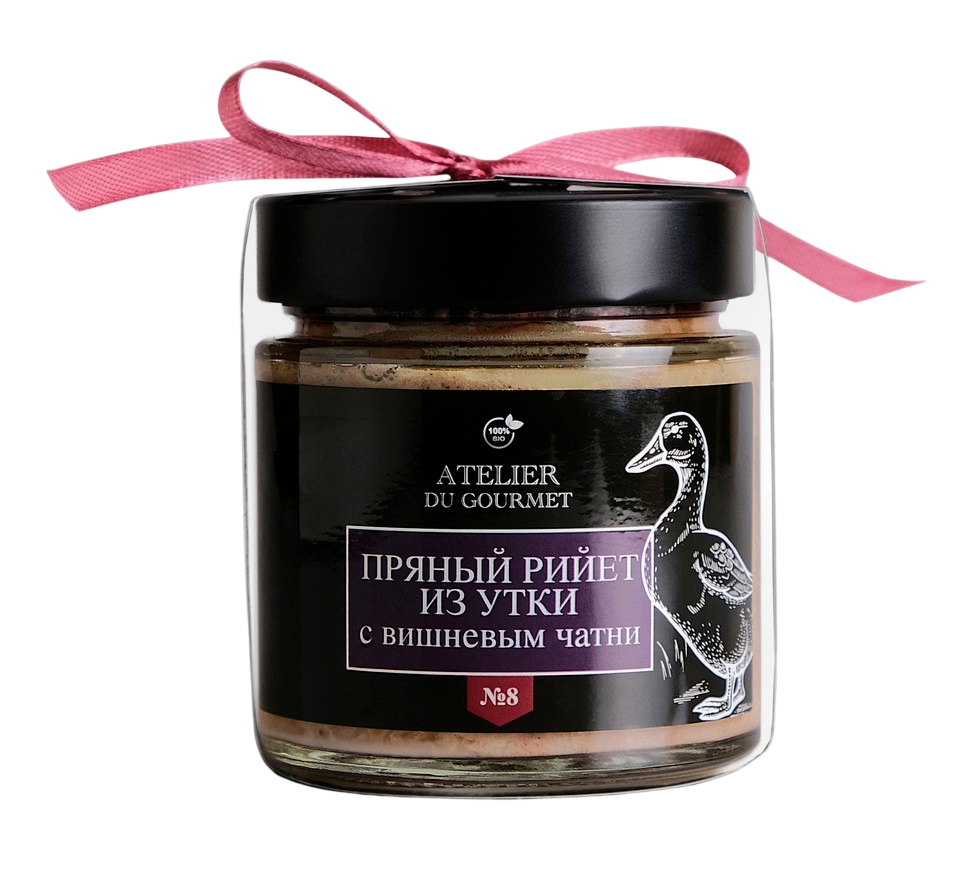

Рийет пряный Atelier du gourmet из утки с вишневым чатни 200 г, Россия