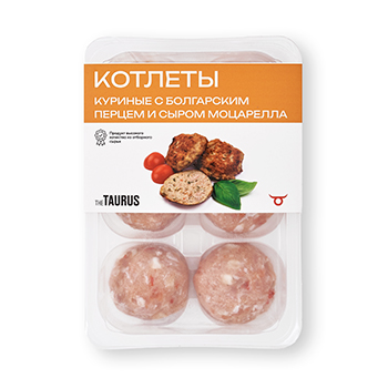 

Котлеты Taurus куриные с болгарским перцем и сыром Моцарелла, 360 г