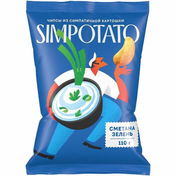 Чипсы Simpotato Сметана и зелень 110 г