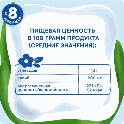 

Пюре фруктово-ягодное детское Агуша Яблоко-банан-клубника-киви с 8 месяцев 90 г