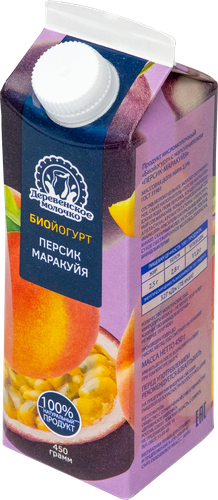

Биойогурт Деревенское молочко персик-маракуйя 2.5% 450 г