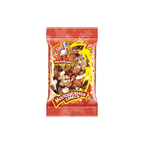 Молодежная смесь Белый Пеликан изюм миндаль грецкий арахис 100г