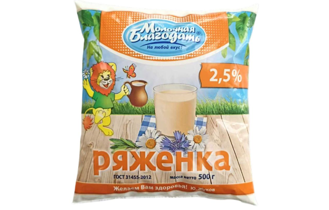 

Ряженка Молочная Благодать 2,5% 500 г