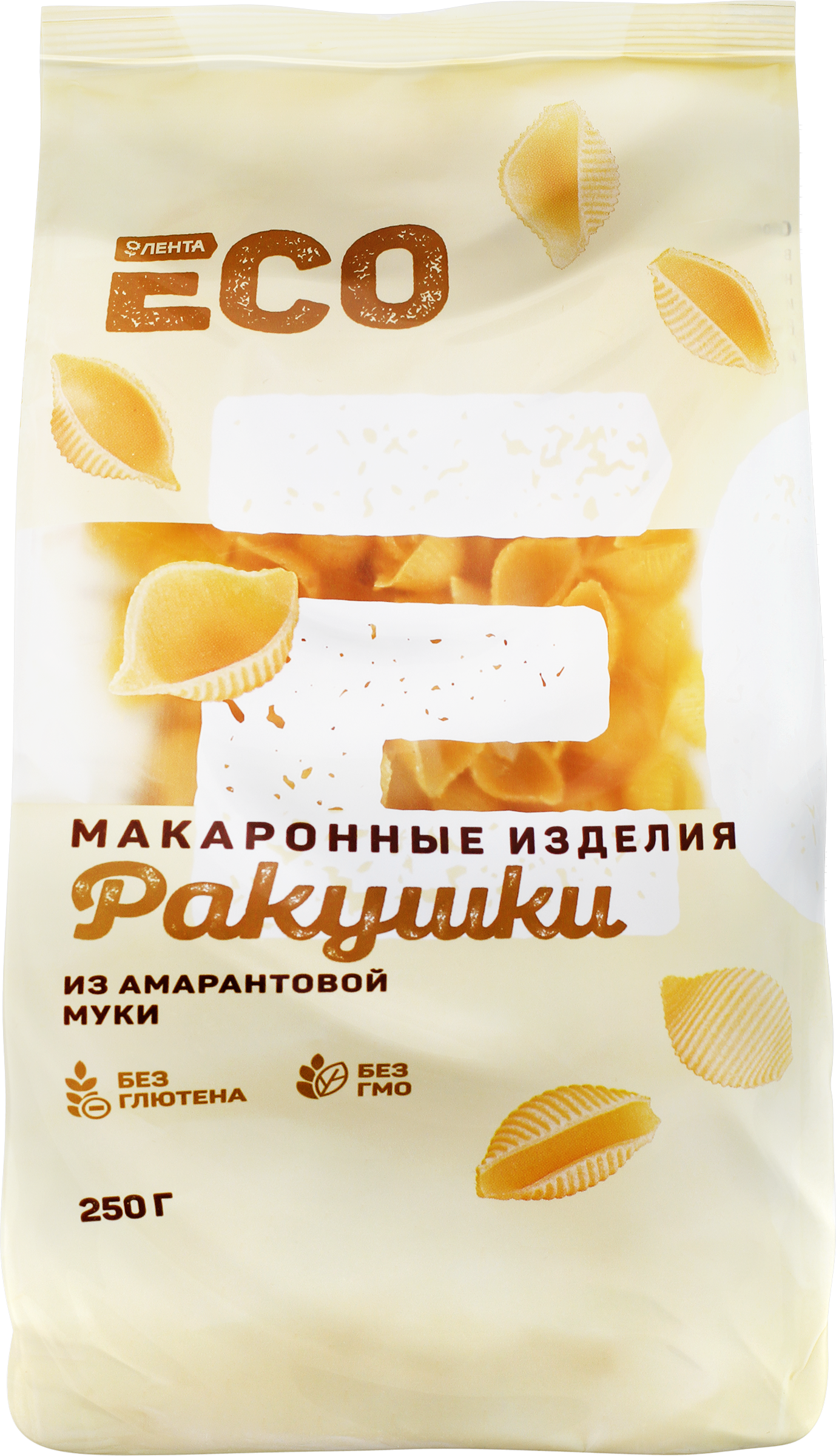 

Макароны безглютеновые Лента Eco ракушки из кукурузной муки