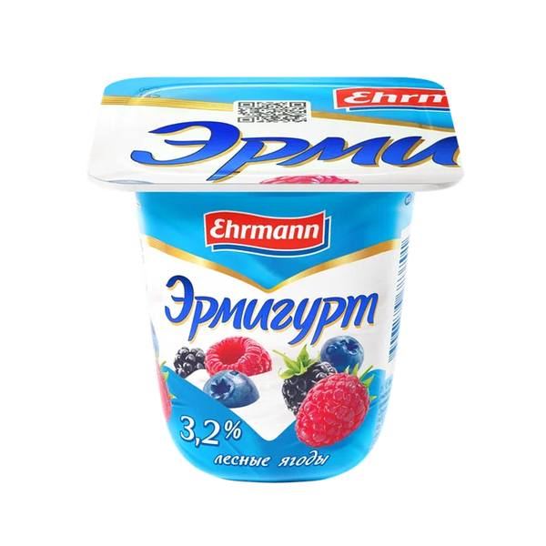 Йогурт Эрмигурт молочный 3,2% с лесными ягодами 100 г, 1 шт