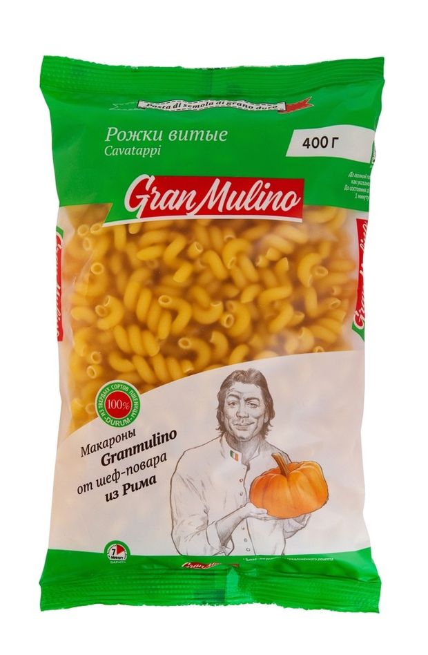 

Макароны Granmulino Рожки витые 400 г
