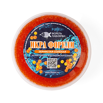 

Икра форели Форель Лавиярви зернистая соленая 1 сорт 500 г