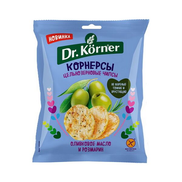 Чипсы цельнозерновые кукурузно-рисовые с оливковым маслом и розмарином т.м. 