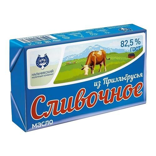 Масло сливочное Из Приэльбрусья несоленое 82.5% 180 г