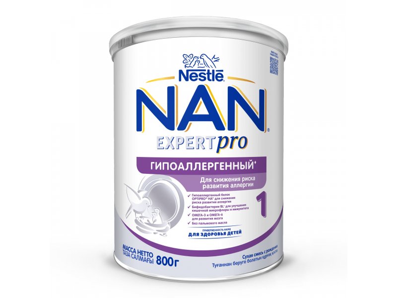 

Смесь сухая с бифидобактериями NAN Expertpro 1 Гипоаллергенный с рождения 800 г