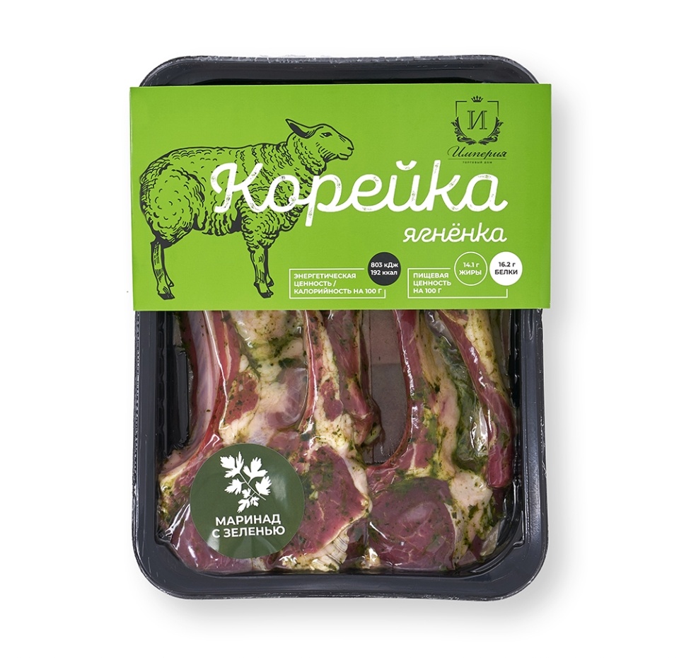 

Корейка ягненка Империя в маринаде с зеленью, 500 г