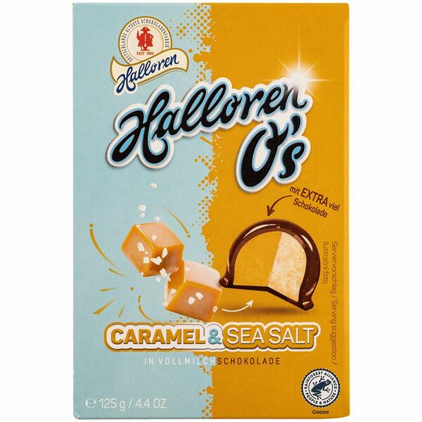 Конфеты Halloren Caramel & Sea salt со сливочной начинкой со вкусом солёной карамели в молочном шоколаде 125 г