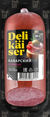 Колбаса варено-копченая Delikaiser сервелат Баварский 280 г