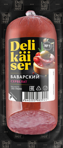 

Колбаса варено-копченая Delikaiser сервелат Баварский 280 г