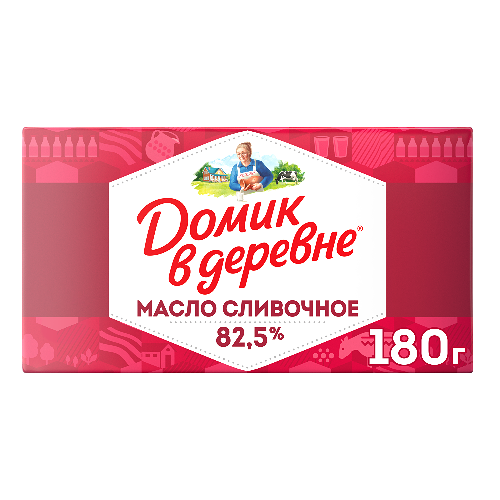 Масло сливочное отборное Домик в деревне 82.5%, 180 г