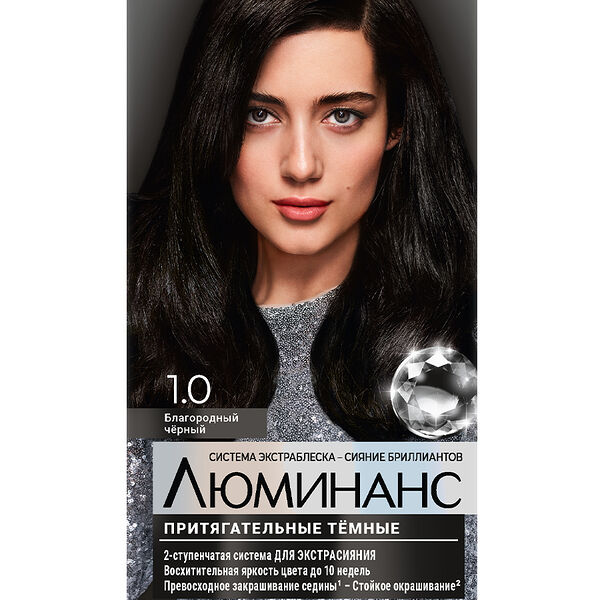 Краска для волос Schwarzkopf Люминанс 1.0 Благородный черный 150 мл