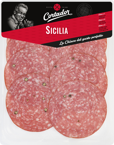 

Колбаса Cortador Sicilia сырокопчёная полусухая 70 г