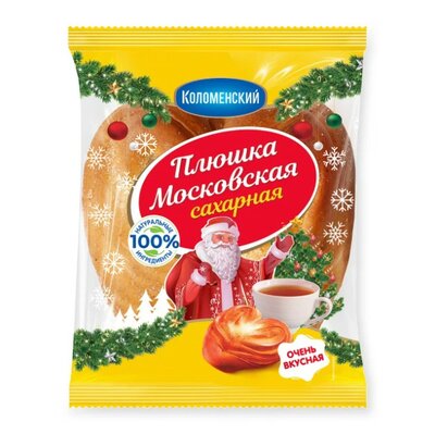 Плюшка Коломенское Московская сахарная 150 г дизайн упаковки в ассортименте