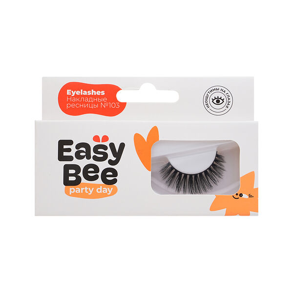 Накладные ресницы Easybee Party Day Eyelashes Faux Mink №103 черные с эффектом норки