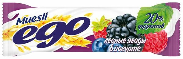 Батончик мюсли Ego Лесные ягоды в йогурте 25 г