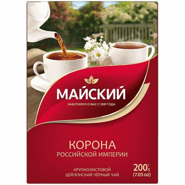 Чай Майский Корона Российской Империи черный крупнолистовой 200 г