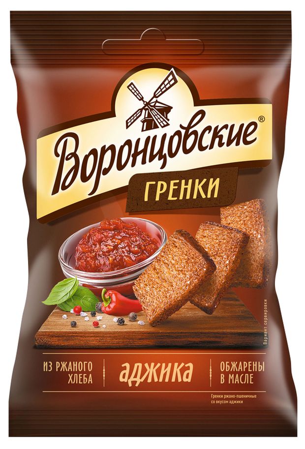 

Сухарики-гренки Воронцовские аджика 60 г