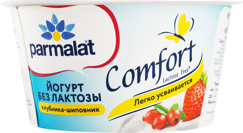 

Йогурт Parmalat Comfort безлактозный клубника шиповник 3% 130 г