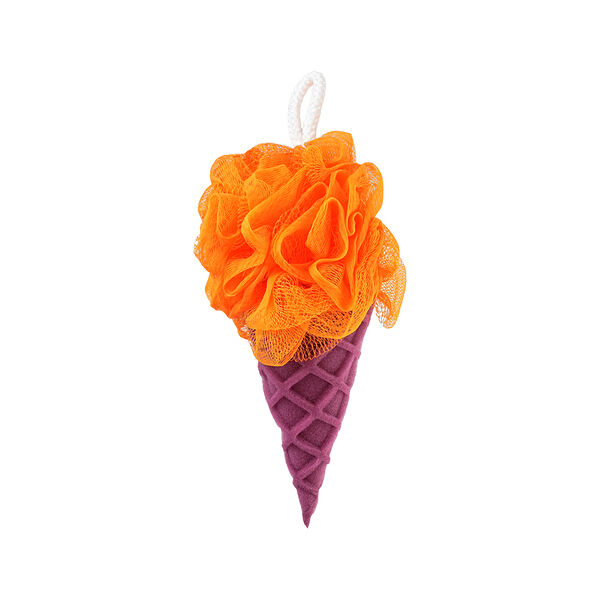 Мочалка для тела Dolce Milk мороженое фиолетовая/оранжевая