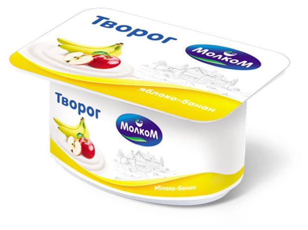 

Творог МолкоМ мягкий с яблоком и бананом 6%