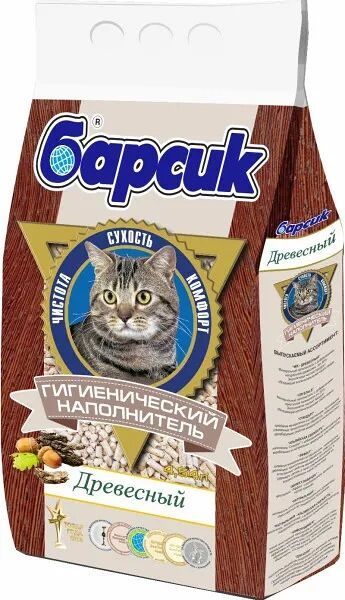 Наполнитель Барсик Древесный 4.54 л