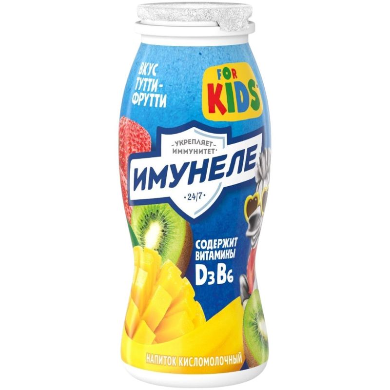 

Напиток функциональный Имунеле For Kids Тутти-фрутти 1.5% 100 г