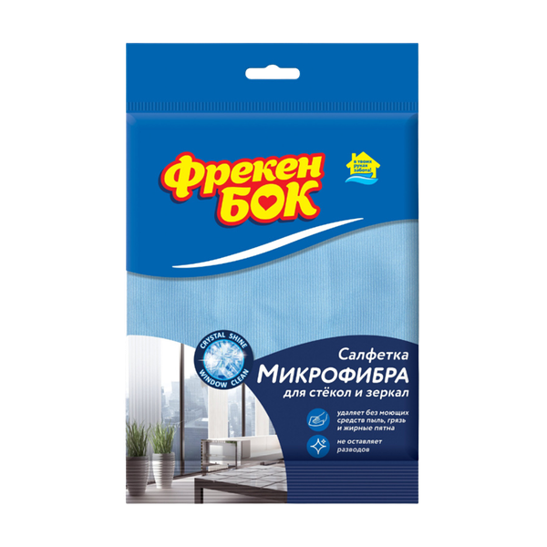 Салфетка Фрекен Бок микрофибра для стёкол и зеркал