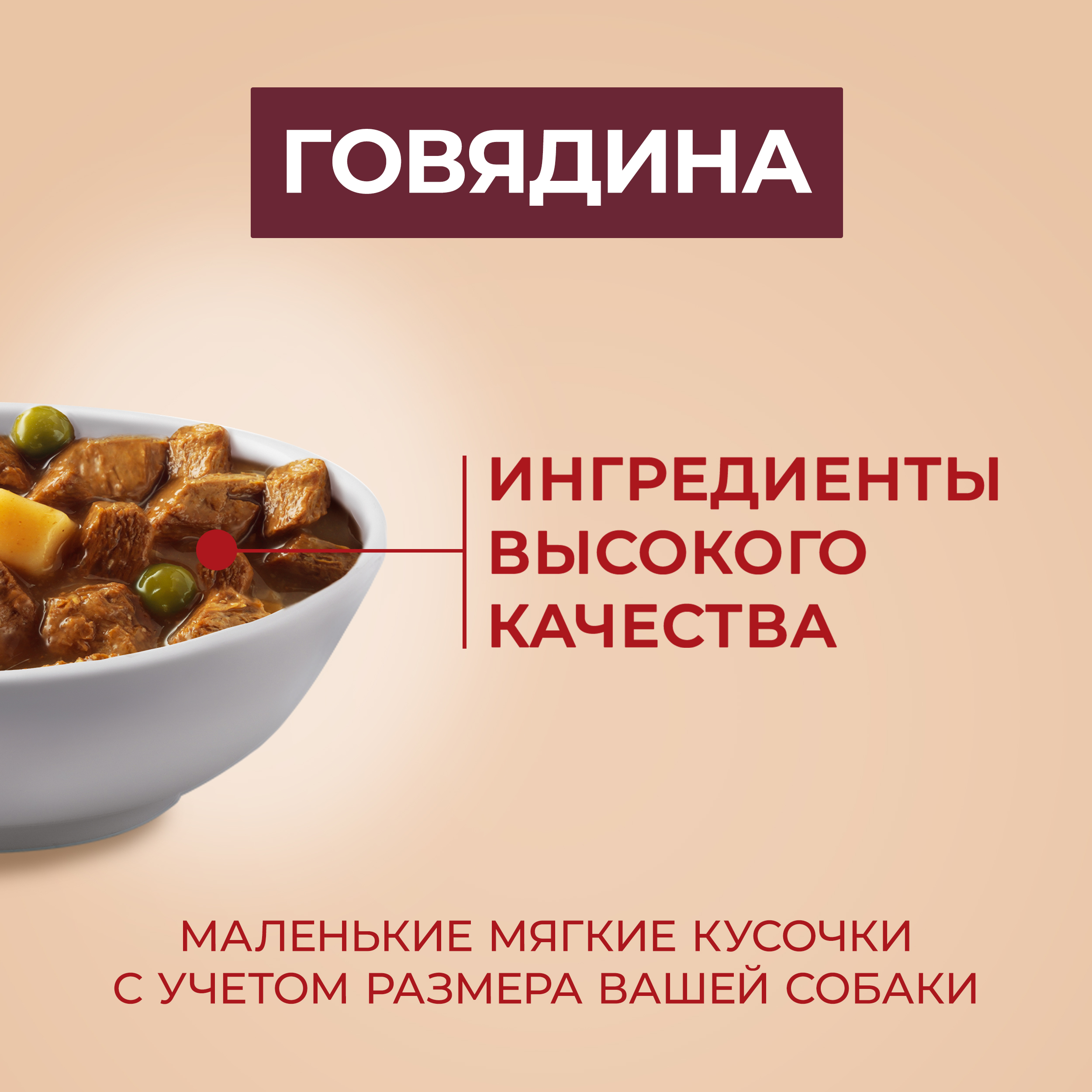 

Влажный корм Purina One Мини для взрослых собак мелких и карликовых пород с говядиной картофелем и горохом в подливе 85 г