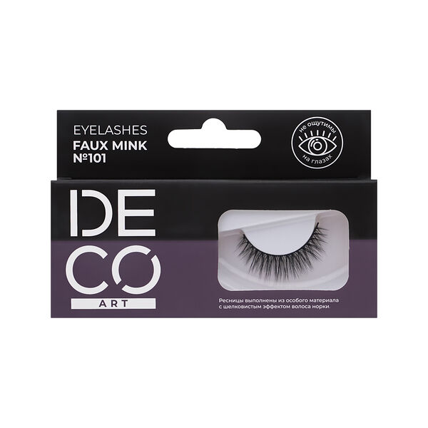 Накладные ресницы Deco Art Eyelashes Faux Mink №101 с эффектом норки черные