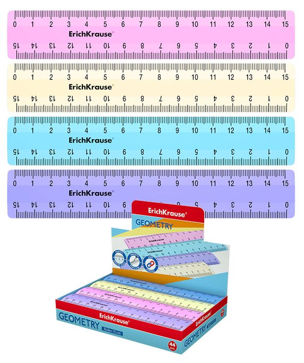 

Линейка ErichKrause Pastel пластиковая, 15 см, в ассортименте