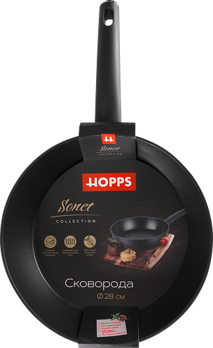 Сковорода Hopps Sonet антипригарное покрытие 28 см ручки soft-touch Арт. HW-AL28