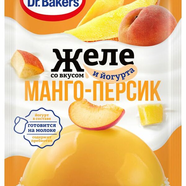 Желе Dr.Bakers со вкусом манго-персик и йогурта 33 г