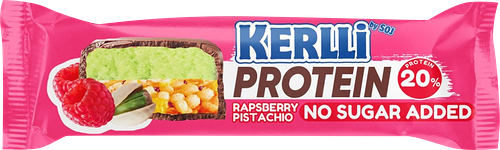 Батончик SOJ Kerlli Злаковый с протеином и вкусом малины и фисташки без сахара 40 г