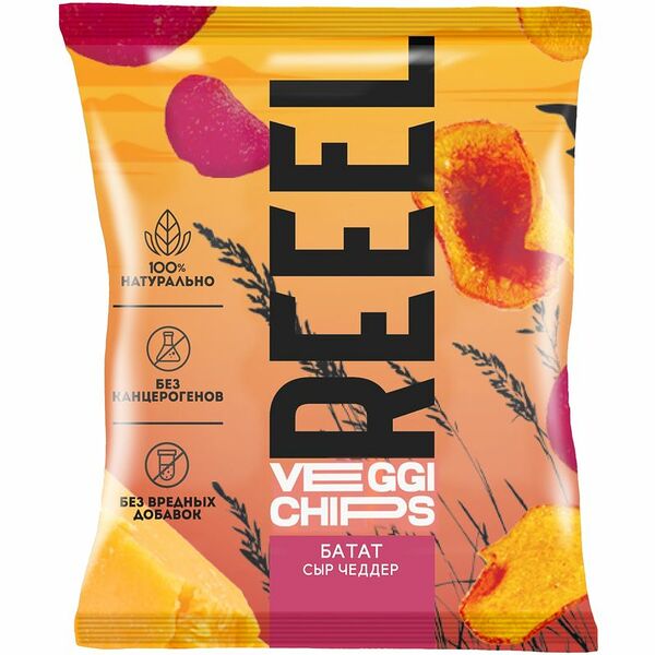 Чипсы овощные Reeel батат сыр чеддер натуральные, 30 г