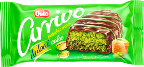 

Батончик бисквитный Oslo Arrivo Дубайский кекс в какао-глазури фисташковым кремом 40 г