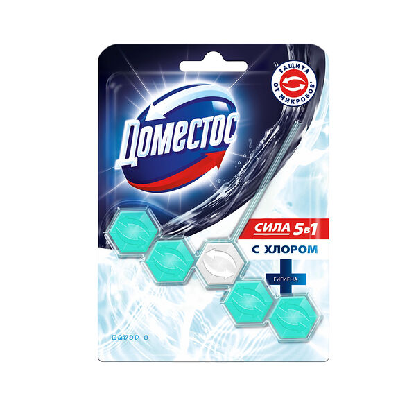 Блок для очищения унитаза Domestos power, в ассортименте, 55 г