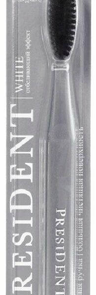 Зубная щетка President White жесткая, 1 шт., цвет в ассортименте