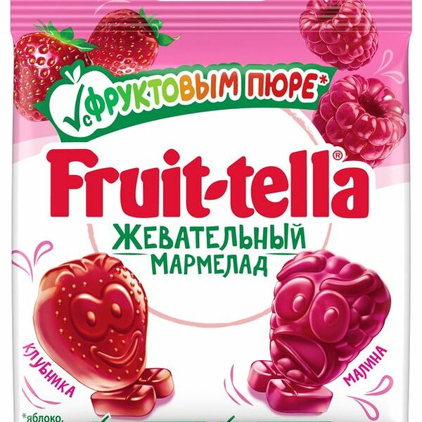 Мармелад Fruittella жевательный клубника-малина с фруктовым пюре 36 г