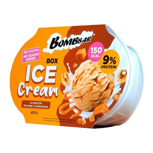 Мороженое молочное протеиновое Bombbar Пралине с карамелью без сахара 400 г