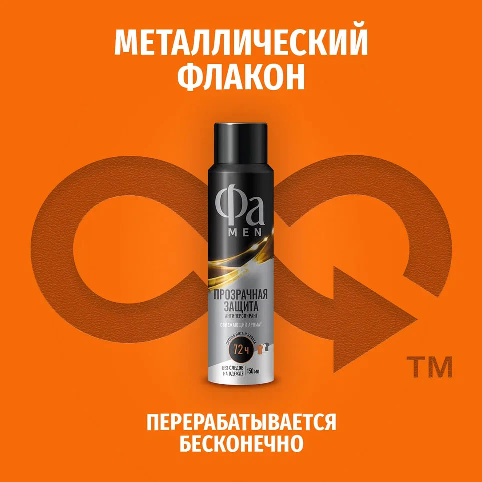 

Аэрозоль дезодорант-антиперспирант мужской Фа Men Прозрачная защита 150 мл